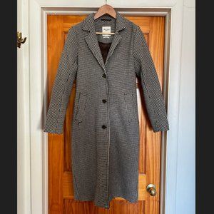 Abercrombie & Fitch Wool Blend Dad Coat- Houndstooth Print